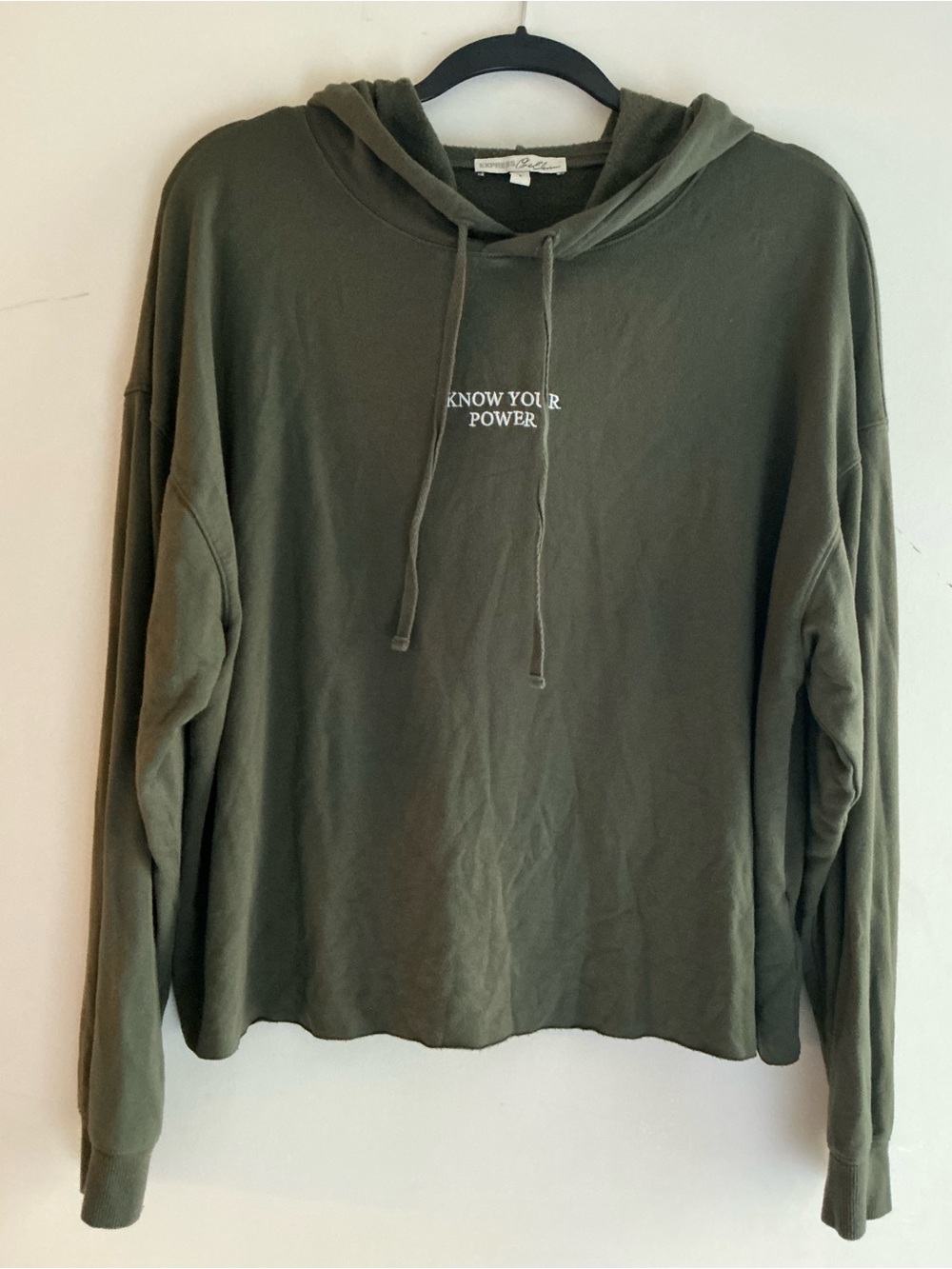 Express Olive Green "Know Your Power" Hoodie